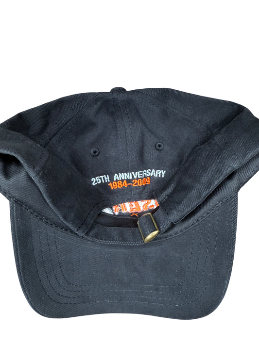 LIMITED Adjustable 25th Aniversery Black With Orange And Grey Lettering Hat