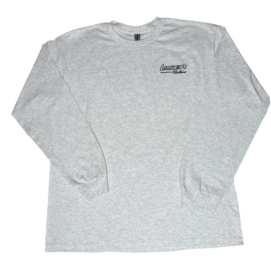 Heather White With Black Lettering Crew Neck