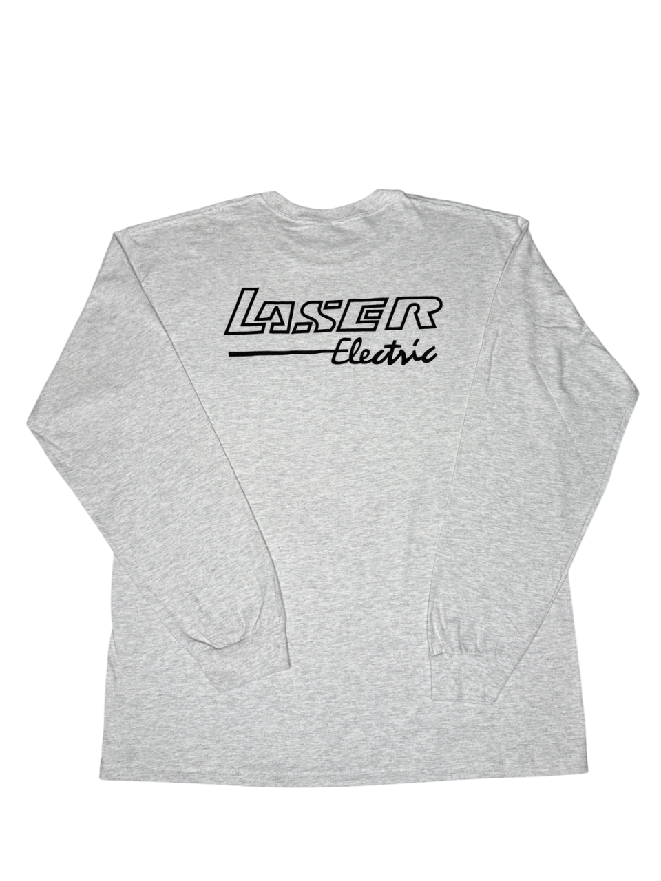 Heather White With Black Lettering Crew Neck