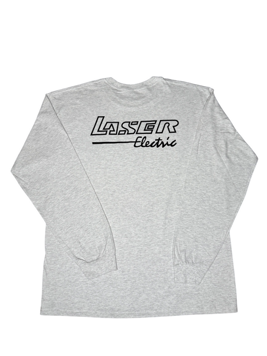 Heather White With Black Lettering Crew Neck